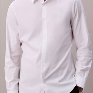 Calvin Klein Men's White Dress Shirt Large